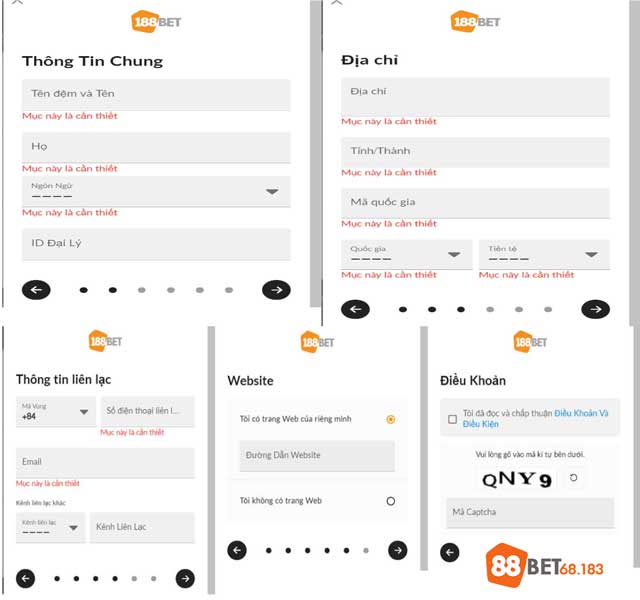 Đại Lý 188Bet - Kiếm Tiền Online Siêu Dễ Với Hoa Hồng Lên Tới 48% 4 Điền đầy đủ và chính xác thông tin để được phê duyệt